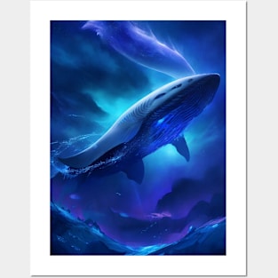 Cosmic whale in space Posters and Art